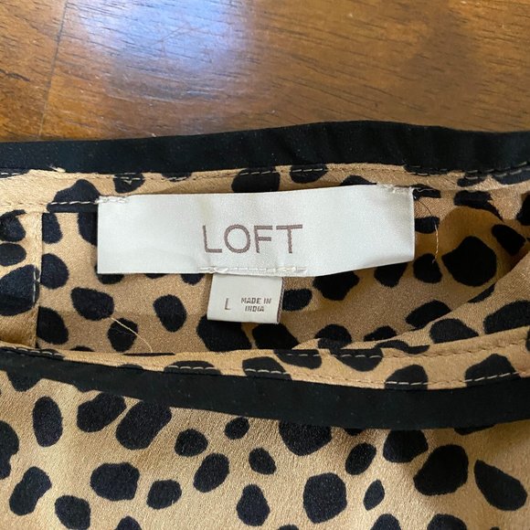 Leopard Print Short Sleeve Silk Top - Picture 4 of 5